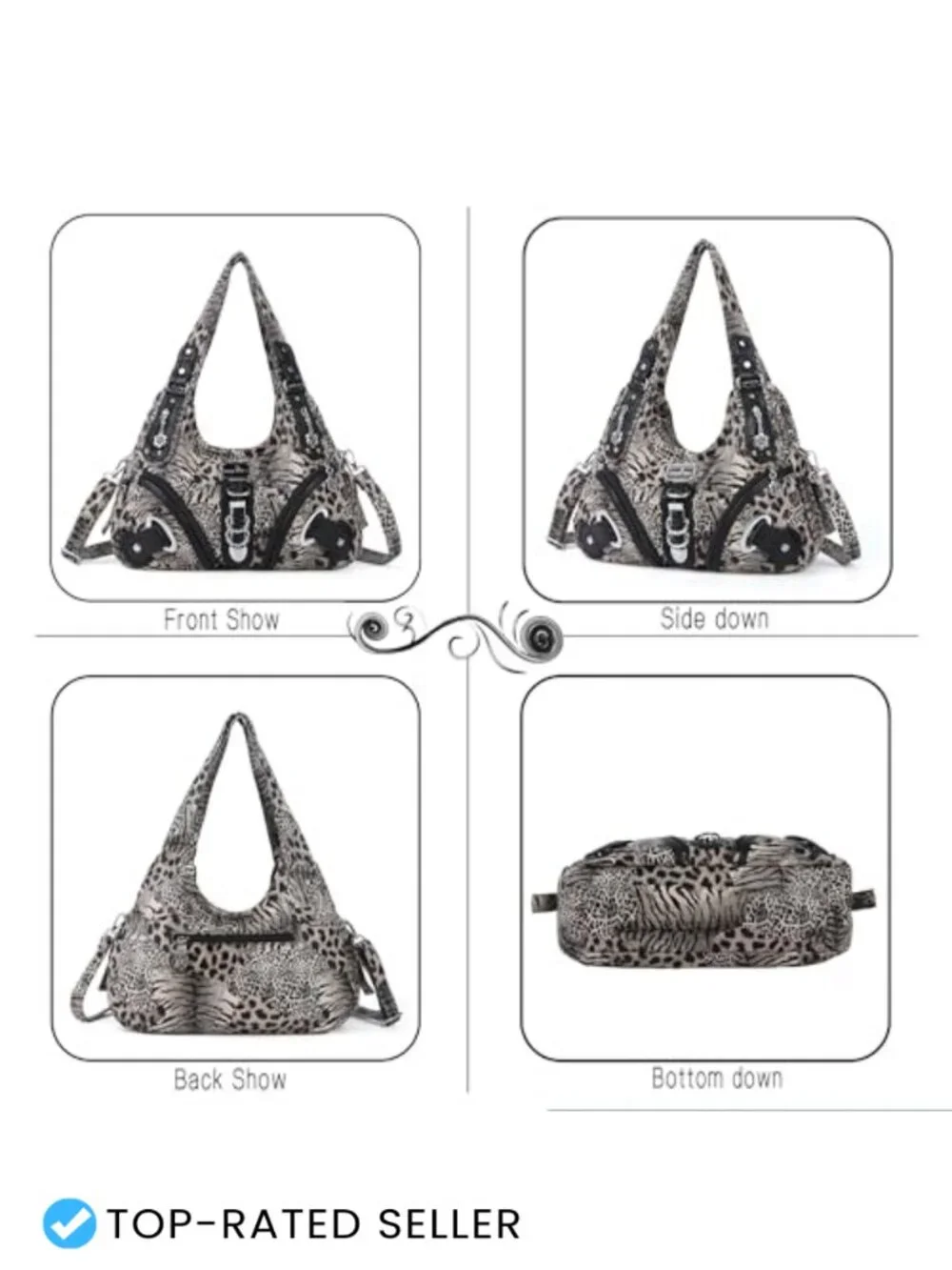 Large Hobo Shoulder Bag Women Faux Leather Vegan Satchel Purse